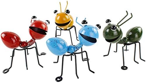 YiYa Metal Ant Metal Ant Ornament Colorful Cute Insect for Hanging Wall Art Garden Lawn Decor Indoor Outdoor