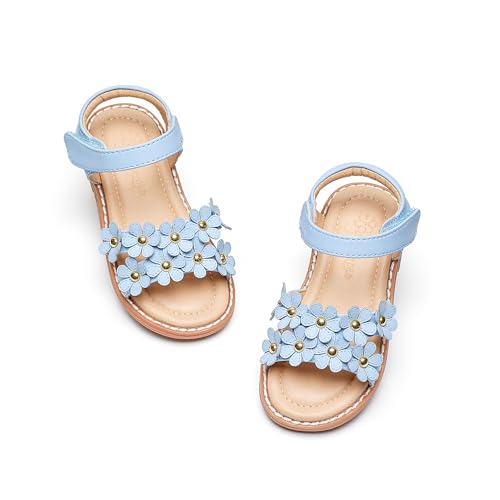 Image of Flaryzone Girls Sandals Open Toe Summer Flats Dress Sandals Shoes Toddler /Little Kid