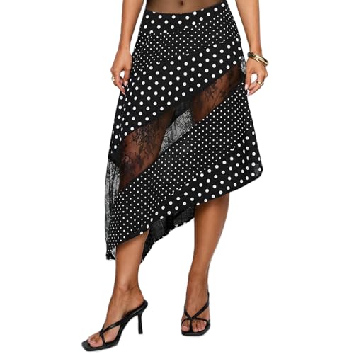 Women Y2K Floral Patchwork Long Skirt Low Waist Bodycon Cover Up Skirt Going Out Club Swimsuit Wrap Dress Streetwear