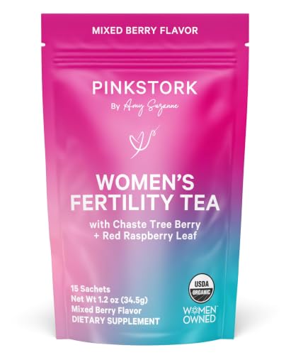 Pink Stork Organic Fertility Tea for Women, Mixed Berry, 15 Sachets