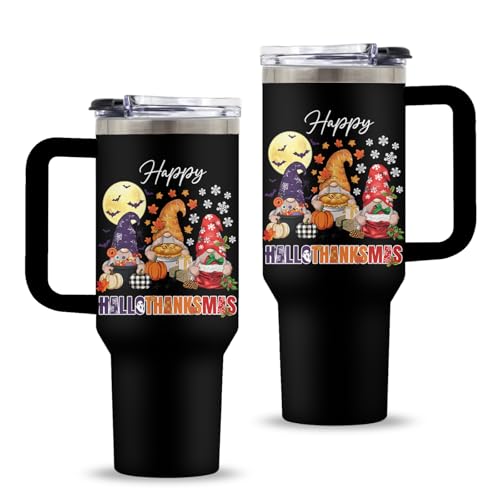 Uibunoo Christmas Tumbler with Handle, Gnome Gifts for Women Men, 40...