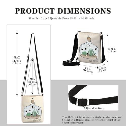 GJTIM Japanese Anime Inspired Gift Black Chimney Dust Bunnies Gift Cartoon Anime Cute Kawaii Crossbody Bag2