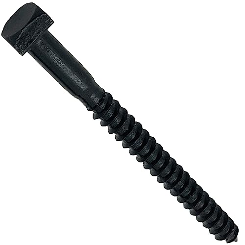 1/4" x 3" - Tornillos Tirafondo para Madera con Cabeza Cuadrada Rústica - Acabado Óxido Negro - Pack de 10 miniatura 4