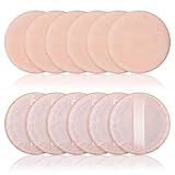 12 Stück Velours Gesicht Puderquaste Runde Powder Puff Makeup Baumwollpuderquaste Waschbar Makeup Puderquaste Setting Powder Werkzeug für Loses Puder Rouge Gepresstes