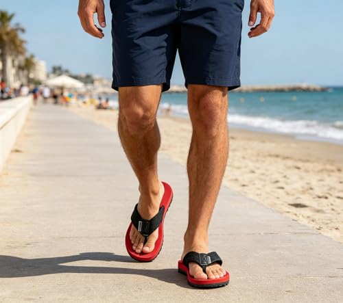 Image of Eagsouni Mens Womens Flip Flops Beach Thong Sandals | Unisex Comfortable Walking Thong Sandals，Beach Pool Water Slip On Indoor Outdoor