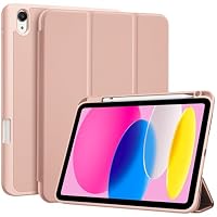 Étui Hybride IPad 11e Génération 2025 / IPad 10e Génération 2022 – Coque Rigide Transparente, Protection Chocs, Porte-stylo – Rose, Angles Réglables