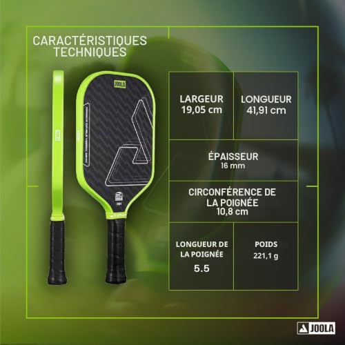 JOOLA Raquette de Pickleball,Perseus Double Vision Paddle,16mm,Charge Green – vue 2