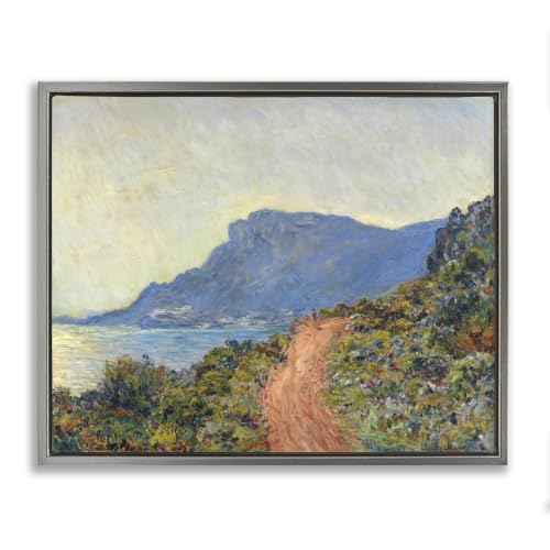 Monaco Coastline Landscape by Monet, 16 x 20 Inch Canvas in Floater Frame
