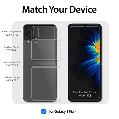 DOME GLASS Whitestone Premium Film [1PACK] for Samsung Galaxy Z Flip 4 TPU Film Screen Protector, Anti-Shock,HD Clear, Hinge Cover Film Included,Self Healing Film for Galaxy Z Flip 4 2022