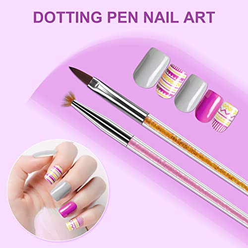 Image of Artdone 9PC Nail Art Brushes Set - Liner Brush, Dotting Pen, Gel Polish Painting Tools For Nail Art Design