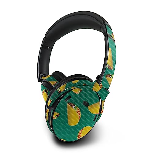 Image of MightySkins Carbon Fiber Skin Compatible with Bose QuietComfort 45 Headphones - Tacos | Protective, Durable Textured Carbon Fiber Finish | Easy to Apply, Remove, and Change Styles | Made in The USA