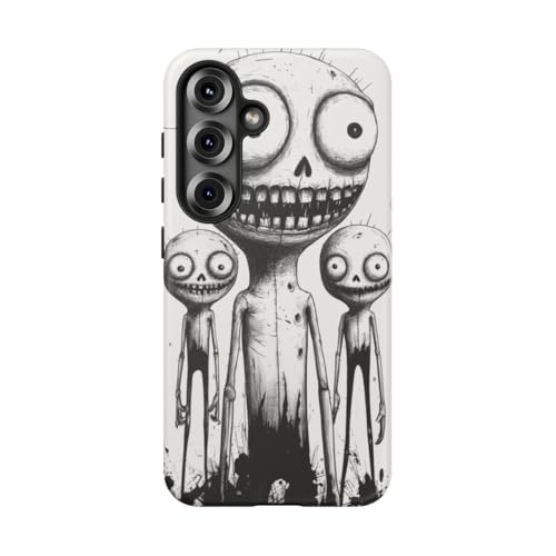 Coque mate Galaxy S25 design monstres pour style urbain noir