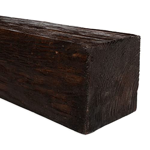 PROVISTON Travi in poliuretano, 120 x 120 x 3000 mm, poliuretano ad alta resistenza, rovere scuro, effetto legno, travi decorative, travi da soffitto, finto legno realistico, 3 metri
