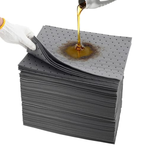 Image of Heavy Duty Oil Absorbent Pads 9.8 inch x 13 inch 200 Pcs Automotive Absorbent Pads