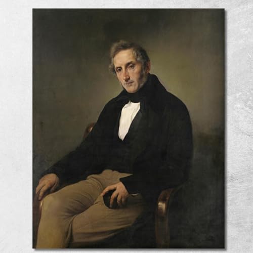Tableau Alessandro Manzoni par Francesco Hayez - Toile Fine Art encadrée 100x80 cm