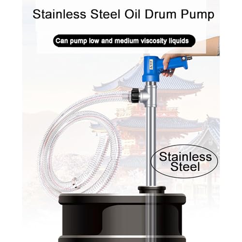 Pompa pneumatica di trasferimento dell'olio dell'acciaio inossidabile, 60-80L/min portata, tubo di 91cm per l'olio idraulico diesel del motore, strumento di erogazione del liquido del tamburo industri