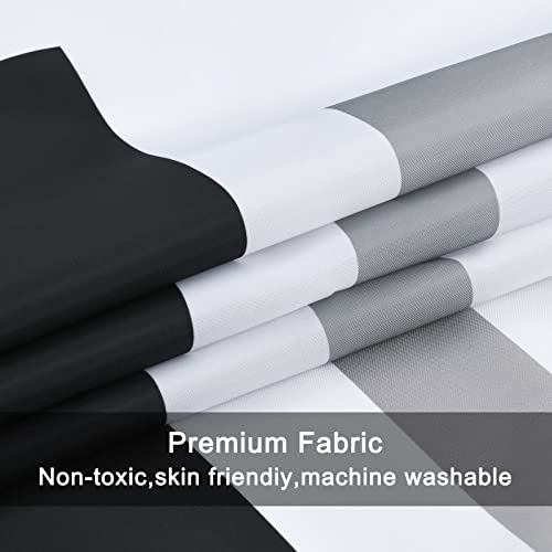 Likiyol Shower Curtains For Bathroom Blue Geometric Shower Curtain Navy Blue Shower Curtain Modern Shower Curtain, Waterproof Black Blue And Gray Shower Curtain With 12 Hooks #TOP5