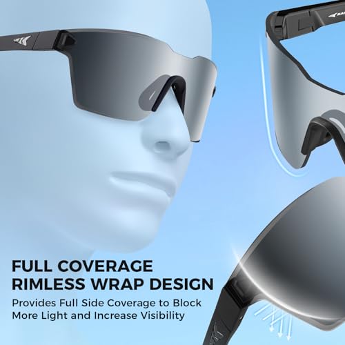 Image of KastKing Tarkio Polarized Fishing Sunglasses, One Piece PC Lens Rimless