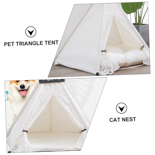Coussin confortable pour chat et chien avec tente Cabilock pliable en coton - 8