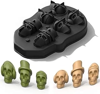 Halloween Moulds, Skull Mould, Silicone Ice Cube Tray, Chocolate Moulds Halloween Silicone Moulds, Halloween Homeware, Halloween Baking for Chilling Bourbon, Whiskey, Cocktail, Chocolate, Beverages