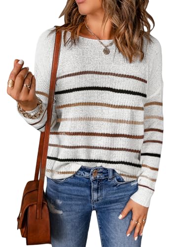 Image of Acelitt Womens Casual Lightweight Long Sleeve Crewneck Knit Shirts Tops, S-XXL