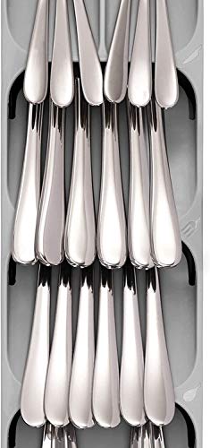 SAHA Shop - Ruimtebesparende bestekbak voor schuifladen: compacte bestekorganizer, plastic, 11 x 39,5 x 5,7 cm (grijs) - Image 6