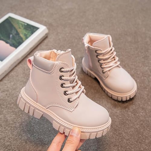 IWIHMIV Toddler Boys Short Boots Girls Kids Work Winter Boots Non Slip Lace Up Hiking Outdoor Riding Booties3