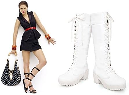 Amazon Elegant Salon ハロウィン コスプレ グッズ ブーツ メンズ 大人用 男女用 ウエスタンブーツ 靴 ロングブーツレディース 37 23 5cm 白 コスプレ 仮装 通販