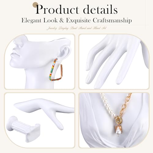 image for Yalikop 2 Pcs Jewelry Mannequin Display Set, Necklace Display Bust Man