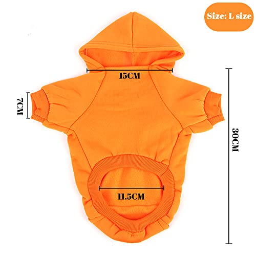 XiXiRan Hunde Hoodie Baumwolle, Hundemantel Mit Kapuze, Haustier Warm Pullover, Katze Kleidung, Winter (L, Orange)
