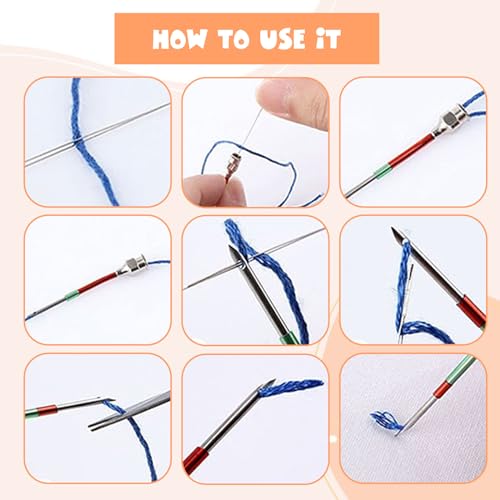 Image of 35 Pcs Punch Needle Kit, Adjustable Punch Needle Tool, Punch Needle Embroidery Kits with Wooden Handle for Beginners and Professionals