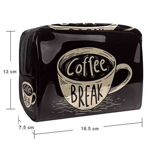 Pochette de maquillage café avec compartiments pour accessoires