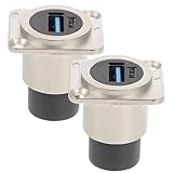 iplusmile 2 Stück USB 3.0 Einbau Durchgangsverbinder Buchse Buchsepc Metall Schutzdeckel USB Datenverlängerungsadapter für Computer und Multimedia