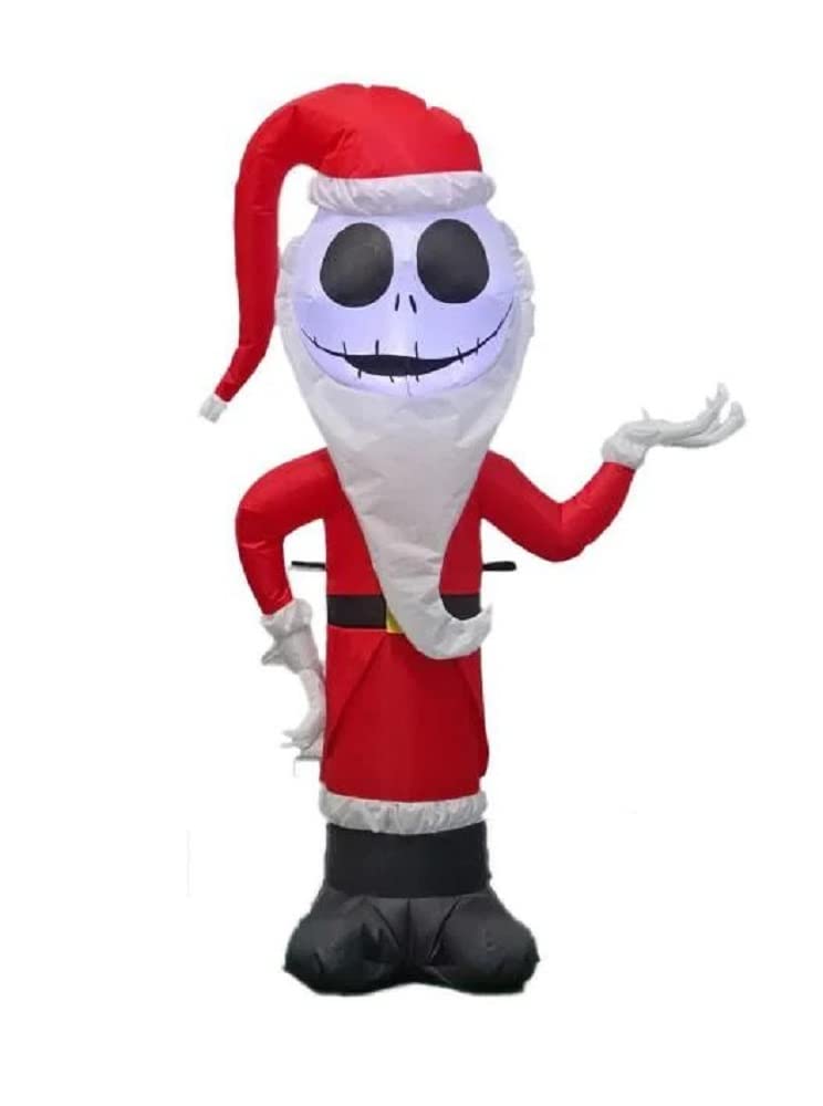 Décoration gonflable Jack Skellington Santa LED 1,2m pour l'intérieur et l'extérieur de la maison