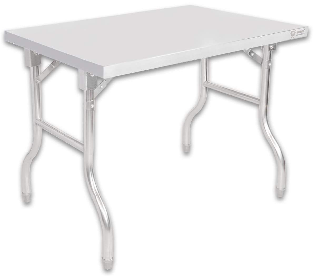 Beeketal Edelstahl Klapptisch (Größe wählbar) | Arbeitstisch für Gastro & Privat | 100-180cm Längen | klappbar & höhenverstellbare Füße | BAR-K Serie (BAR120-70K)