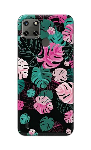 Image of Printed Hard Back Cover for Realme C21Y Back Cover (Seamless Leaves) -190724(EA)