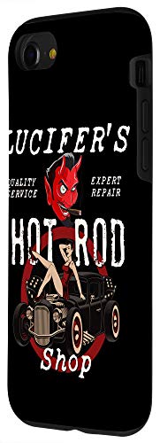 Iphone Se (2020) / 7 / 8 Lucifer's Hot Rod Shop Rockabilly Pin Up Girl Ratty Rat Rod Case #TOP1