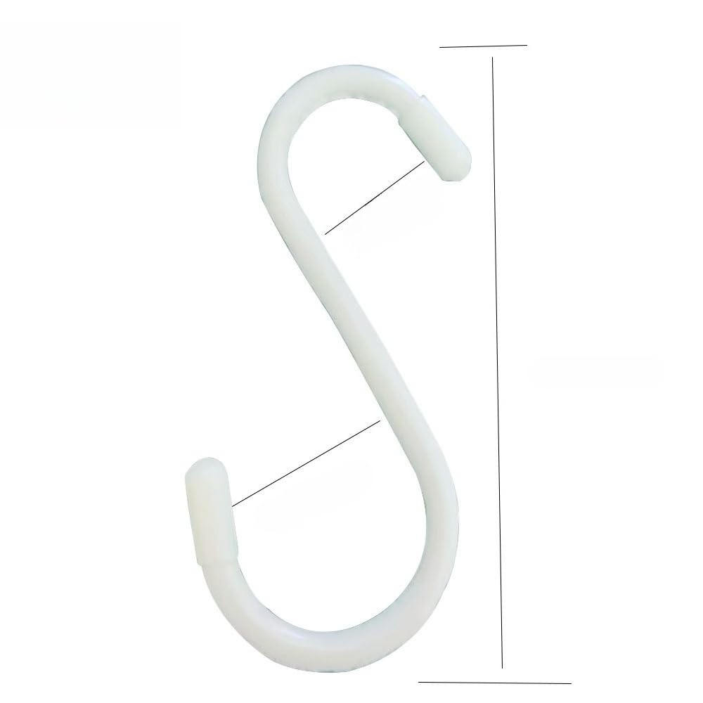 Heavy Duty S Hooks, Large S Hooks, Hanger with Rubber Coated,Hanging Organizer for Plants, Clothes, Bags,Towels, Kitchen Utensil (white 3 inches,5 Pcs)
