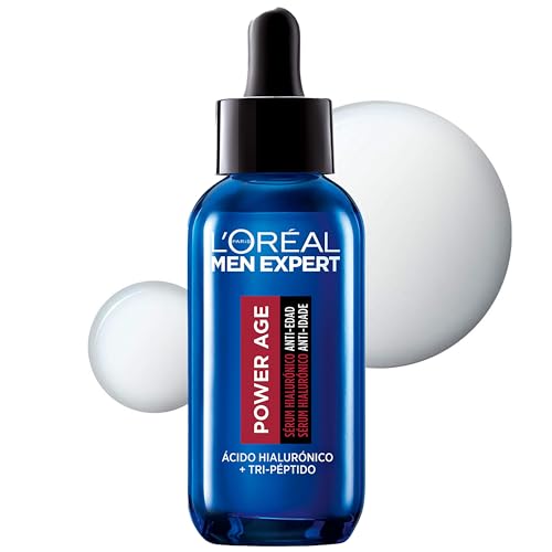 L'Oréal Sérum de Ácido hialurónico para hombre, Para pieles envejecidas, secas y apagadas, Men Expert Power Age, 30ml