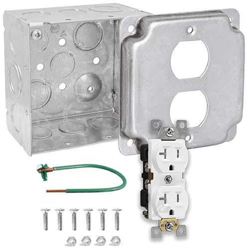 Boîte électrique en métal soudée avec kit de boîte de sortie robuste et prise inviolable 20A