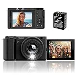 Rollei Compactline 10X Flip Screen Digitalkamera 64MP 4K Kamera Fotokamera 10X Optischer Zoom Selfie Fotoapparat mit 180° Flip 2,88" Bildschirm für Teens Anfänger, Digital-Kamera-Fotoapparat-Camera