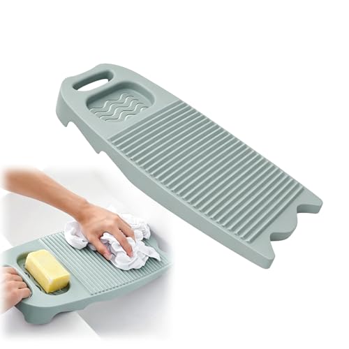 Cansybil Non-Slip Laundry Washing Board, Household Washboard, Hand Wash Board, Manual Wash Clothes Laundry Pad Scrubbing Board for Household(15.7x8.07x1.06inches) (E-Light Blue)