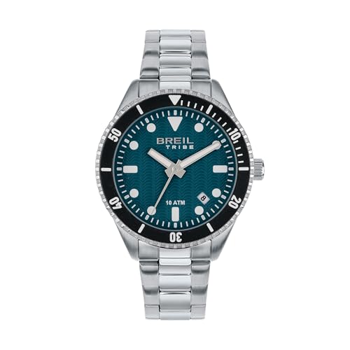 BREIL, Colección Overhand, Reloj para Hombre con Brazalete de Acero, Resistente al Agua, Movimiento de Cuarzo, Caja de 39 mm, Cierre con Botones BREIL, Colección Overhand, Reloj para Hombre con Brazalete de Acero, Resistente al Agua, Movimiento de Cuarzo, Caja de 39 mm, Cierre con Botones