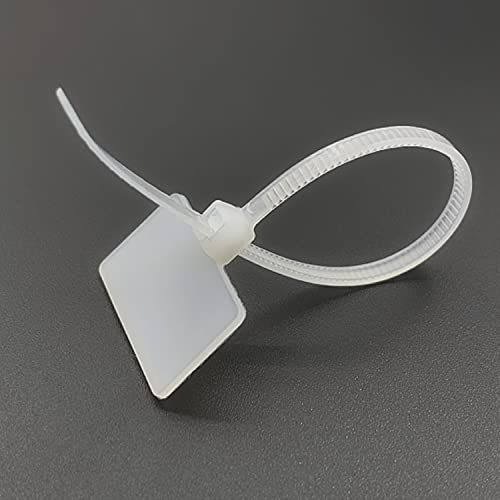 Image of Waterproof Shipping Tags, Self Locking Nylon Writable Marker Ties Luggage Identification Tags, Plastic Straps Label Mark Tag, Seal Tags Zip Tie for Labeling 100pcs (White)