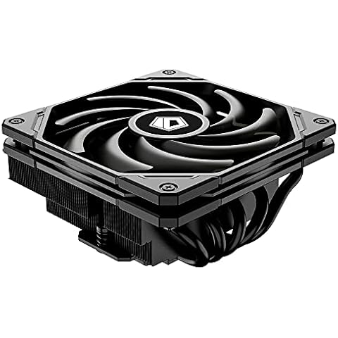 ID-COOLING IS-55 Black CPU Cooler Low Profile 55mm Height CPU Air Cooler 5 Heatpipes 120x120x15mm Slim Fan, CPU Fan for Intel LGA1851/1700/115X/1200; AMD AM4/AM5 Cover