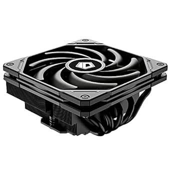 ID-COOLING IS-55 Black Desktop CPU Cooler Low Profile 57mm Height CPU Air Cooler 5 Heatpipes 120x120x15mm Slim Fan, CPU Fan for Intel LGA1700/115X/1200; AMD AM4/AM5