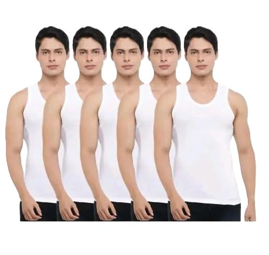 Urban Textile Combed Cotton Vest Pack of 5 for Men Soft Breathable Sleeveless Inner-image-23