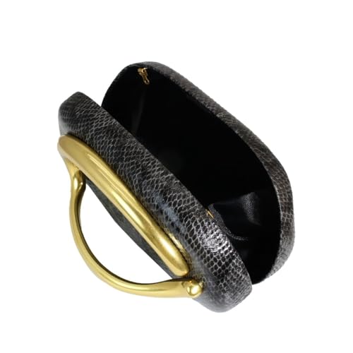 Image of Women Woven PU Leather Clutch Box Metal Handle Evening Bag Trendy Leather Handbag Weave Shoulder Purse for Causal