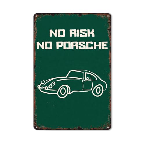 Funny Vintage Porsche Tin Sign 8x12