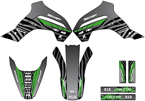 2019-2020 KLX 140 TIGRE Green Senge Graphics Complete Kit Compatible with Kawasaki